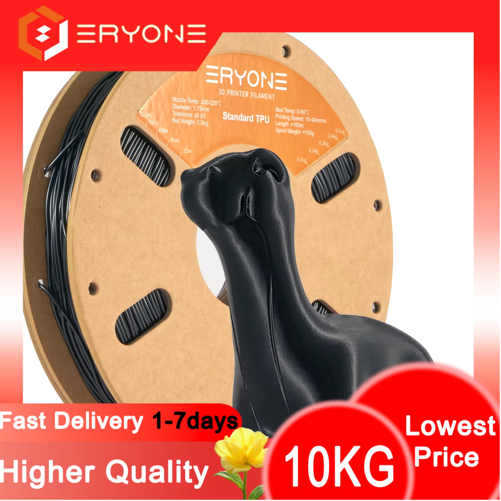 3D Printing Nylon - Filament TPU Flexible Eryone 1.75mm Filament
