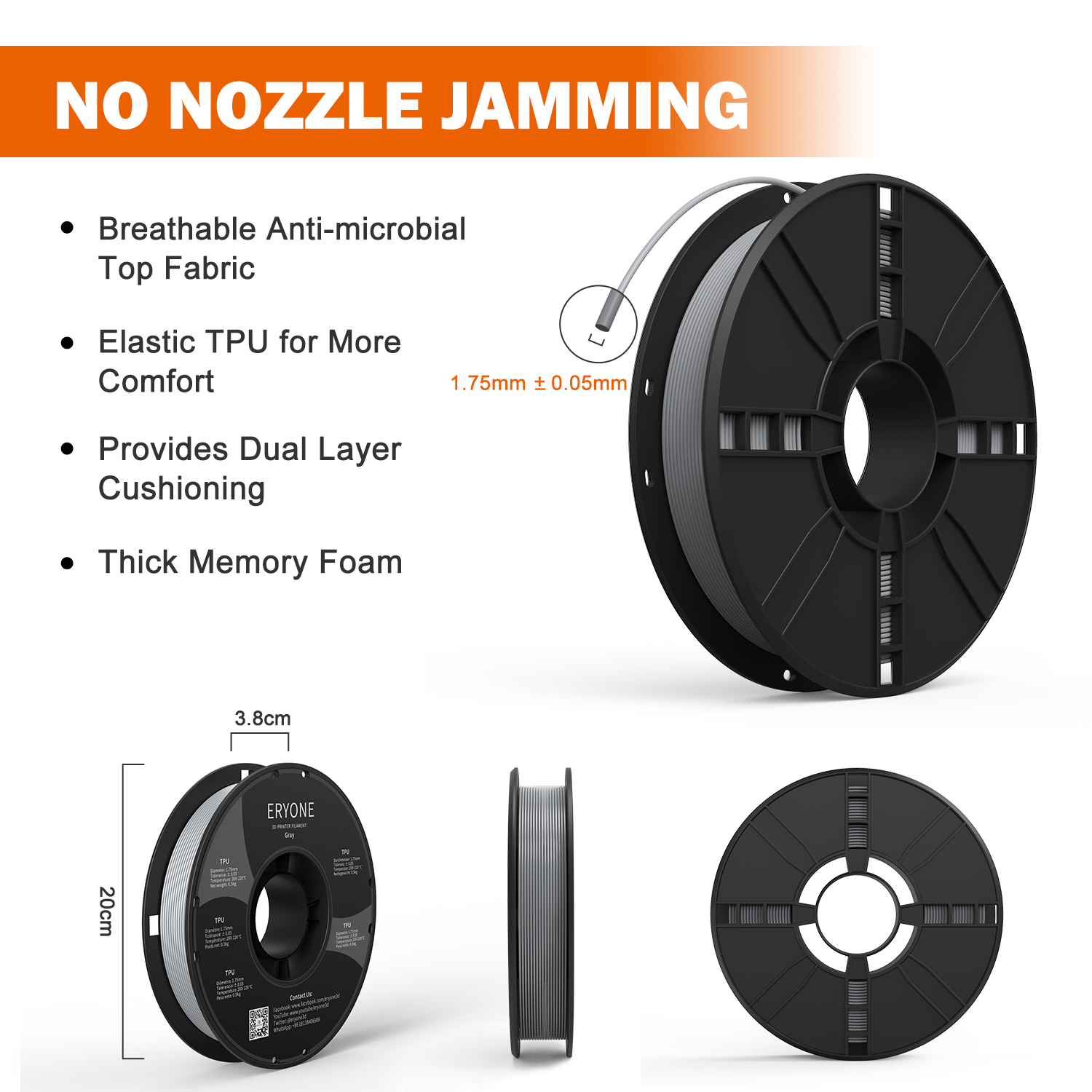 Filament TPU Flexible Eryone 1 - 3D Printing Nylon avis et prix